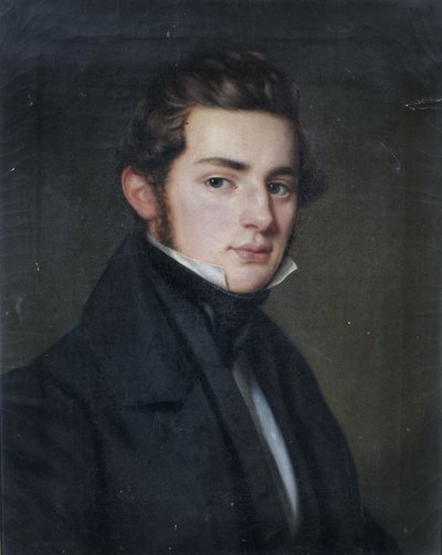Portrait of a Young Gentleman in Black Frock Coat in Three-Quarter View to the Right by Franz Seraph Stirnbrand